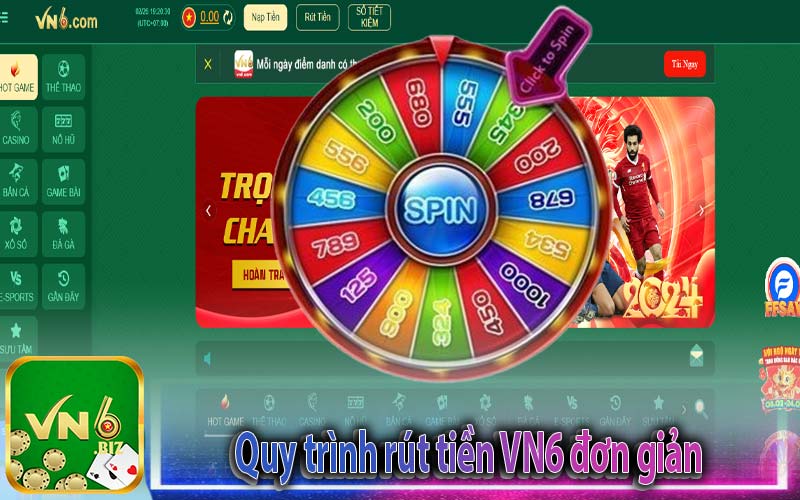 Quy trình rút tiền VN6 đơn giản